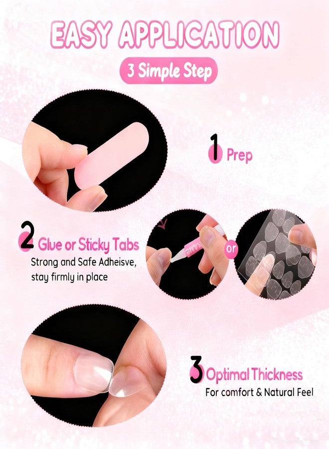 SINOKAME Kids fake nails,SINOKAME Short Oval Clear Nail Tips Glue on Nails With Glue &Sticky Tabs for 8-12 Years,Kids Press On Nails for Little Girls Full Cover Fake Nails Decoration,10 Sizes 360Pcs - Image 5